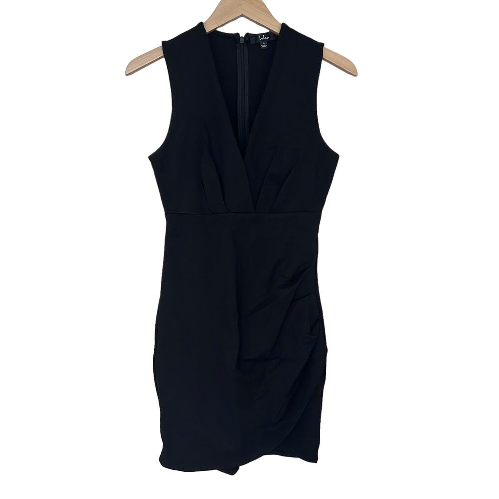 Lulus Black Surplice Sleeveless Mini Dress Sz S - Picture 7 of 7